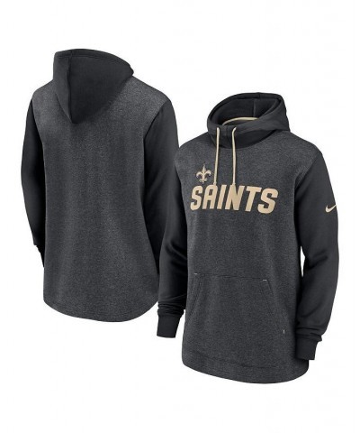 Men's Heathered Charcoal, Black New Orleans Saints Surrey Legacy Pullover Hoodie $38.70 Sweatshirt