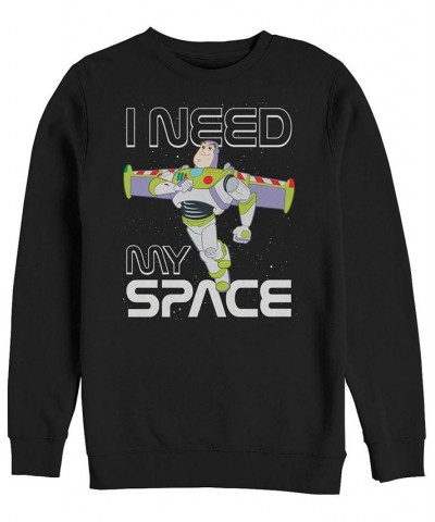 Disney Pixar Men's Toy Story Buzz Lightyear I Need My Space, Crewneck Fleece Black $26.40 Sweatshirt