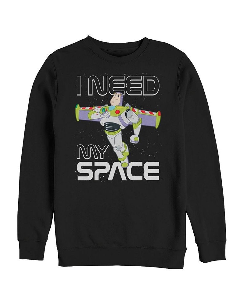 Disney Pixar Men's Toy Story Buzz Lightyear I Need My Space, Crewneck Fleece Black $26.40 Sweatshirt