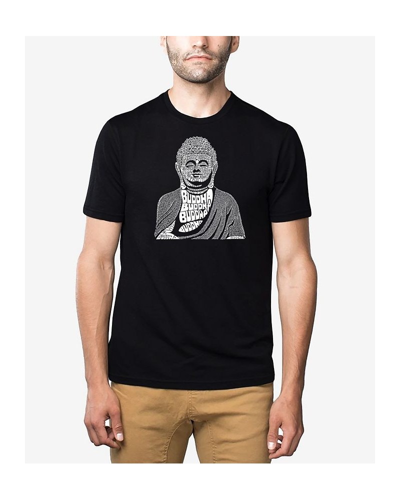 Men's Premium Blend Word Art Buddha T-shirt Black $20.25 T-Shirts