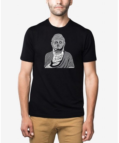 Men's Premium Blend Word Art Buddha T-shirt Black $20.25 T-Shirts