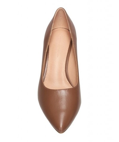 Women's Kate Classic Pointy Toe Stiletto Pumps Brown $53.90 Shoes