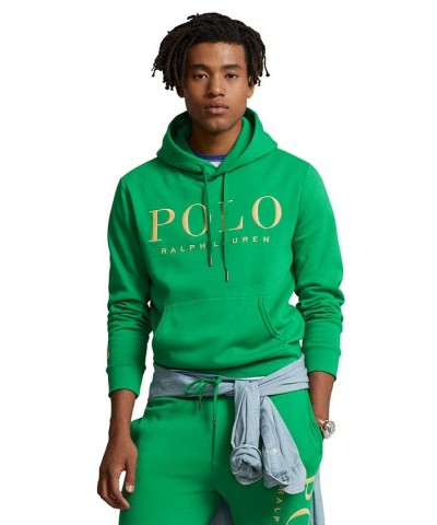 Men's Logo-Embroidered Fleece Hoodie Green $55.30 Sweatshirt