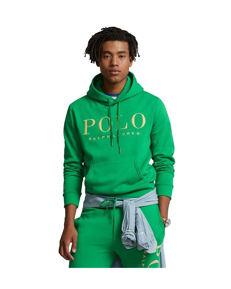 Men's Logo-Embroidered Fleece Hoodie Green $55.30 Sweatshirt