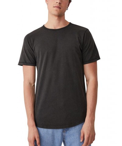 Men's Scooped Hem T-shirt Black $13.20 T-Shirts