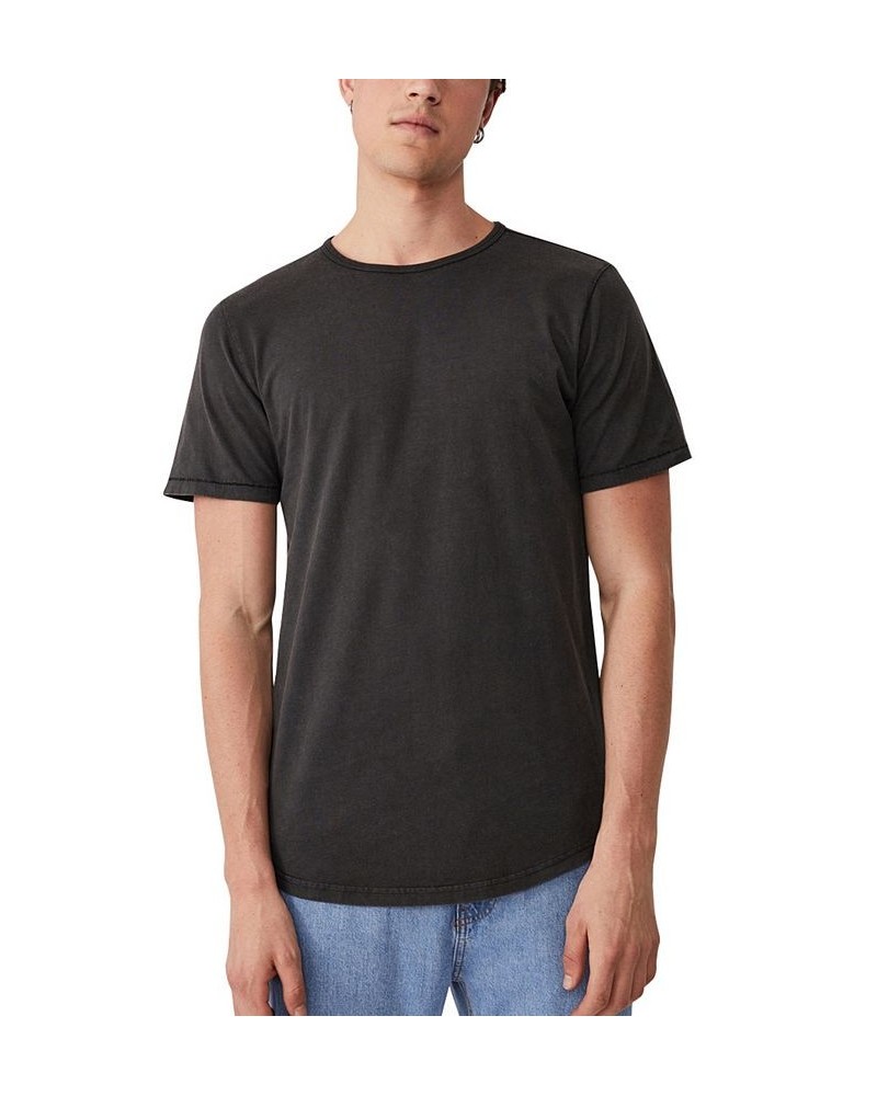 Men's Scooped Hem T-shirt Black $13.20 T-Shirts