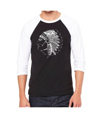 Native American Men's Raglan Word Art T-shirt Black $18.90 T-Shirts