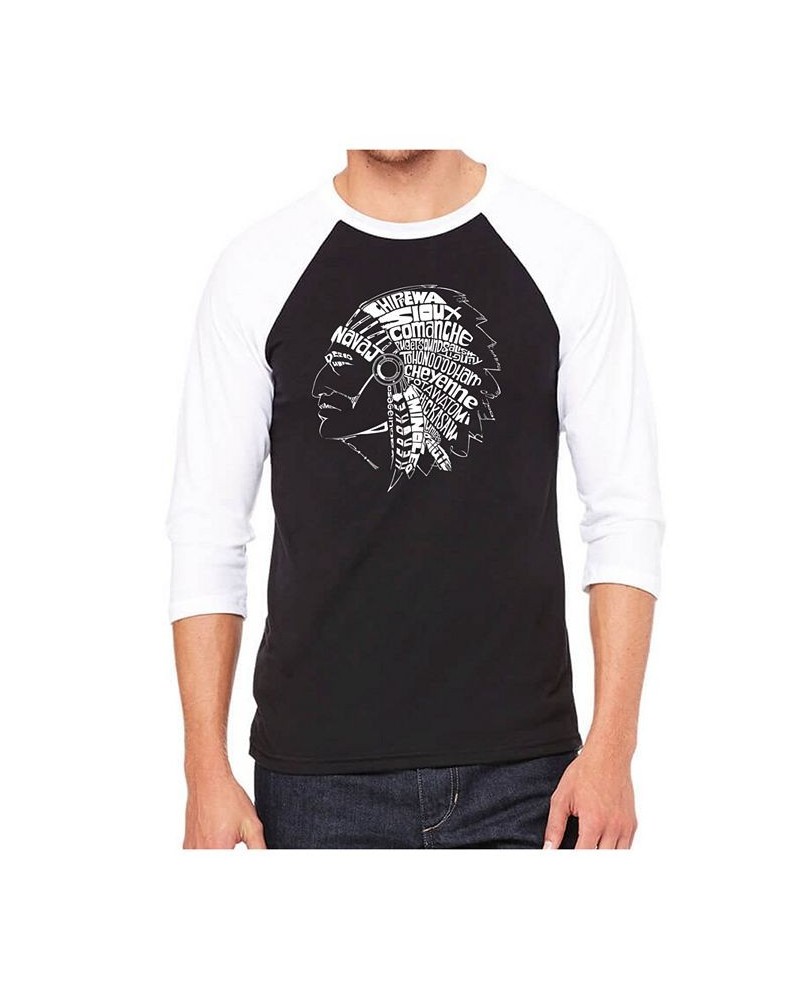 Native American Men's Raglan Word Art T-shirt Black $18.90 T-Shirts