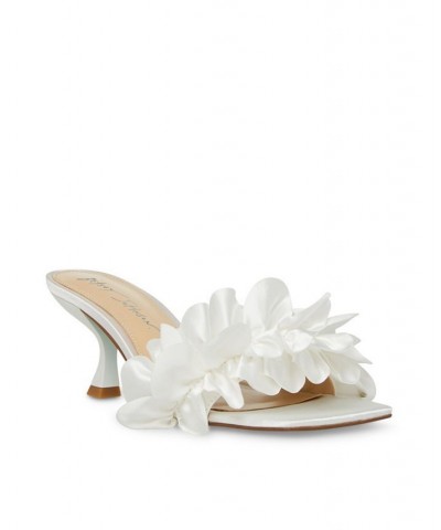 Women's Kimi Heels with Satin Ruffle Pumps Ivory/Cream $59.34 Shoes