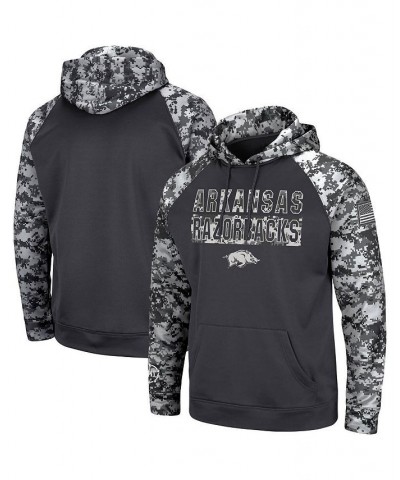 Men's Charcoal Arkansas Razorbacks Oht Military-Inspired Appreciation Digital Camo Pullover Hoodie $35.25 Sweatshirt