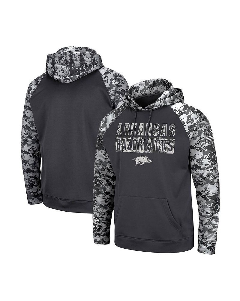 Men's Charcoal Arkansas Razorbacks Oht Military-Inspired Appreciation Digital Camo Pullover Hoodie $35.25 Sweatshirt