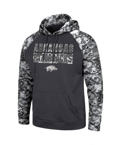 Men's Charcoal Arkansas Razorbacks Oht Military-Inspired Appreciation Digital Camo Pullover Hoodie $35.25 Sweatshirt