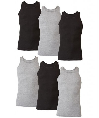 Men's 6-Pk. Ultimate ComfortSoft Dyed Tanks Black $17.98 Undershirt