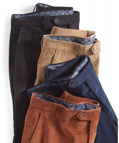 Men's Classic-Fit Stretch Corduroy Performance Pants Blue $24.95 Pants