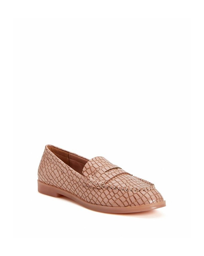 Women's The Geli Round Toe Loafer Flats Tan/Beige $47.52 Shoes