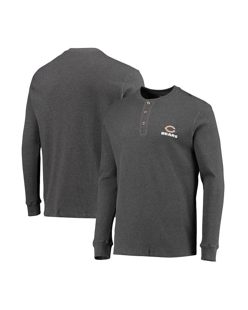 Men's Heathered Gray Chicago Bears Logo Maverick Thermal Henley Long Sleeve T-shirt $29.06 T-Shirts