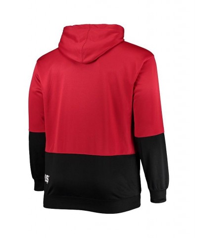 Men's Red, Black Chicago Blackhawks Big and Tall Team Quarter-Zip Hoodie $40.00 Sweatshirt