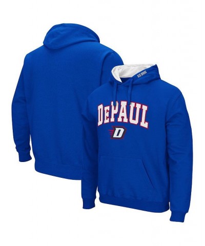 Men's Royal DePaul Blue Demons Arch and Logo Pullover Hoodie $28.59 Sweatshirt