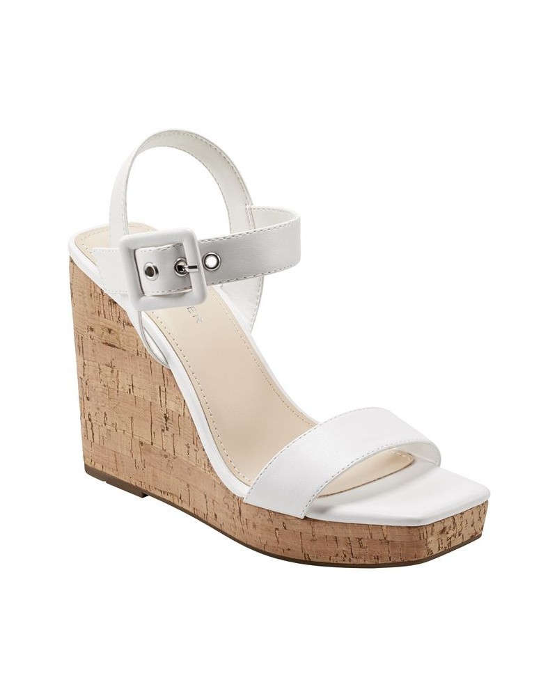 Women's Lukey Dress Wedge Sandals White $46.55 Shoes