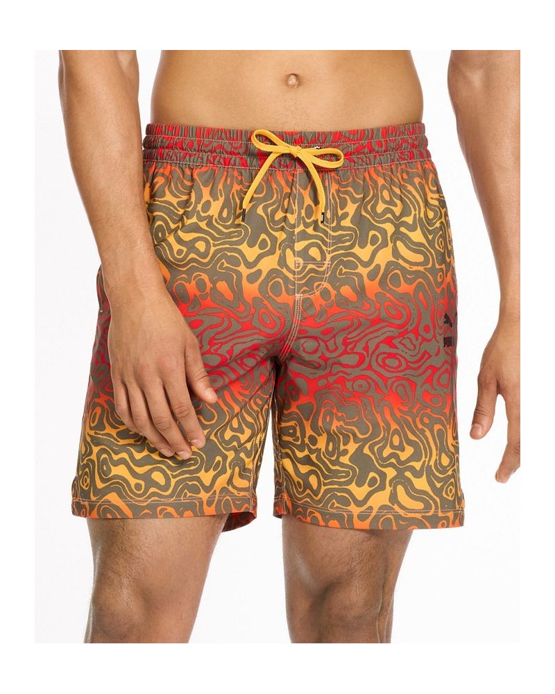 Men's Printed 7" Swim Trunks Yellow $17.60 Swimsuits