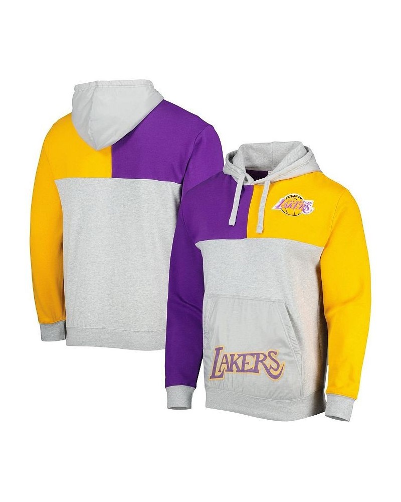 Men's Heather Gray Los Angeles Lakers Tie-Breaker Pullover Hoodie $35.70 Sweatshirt