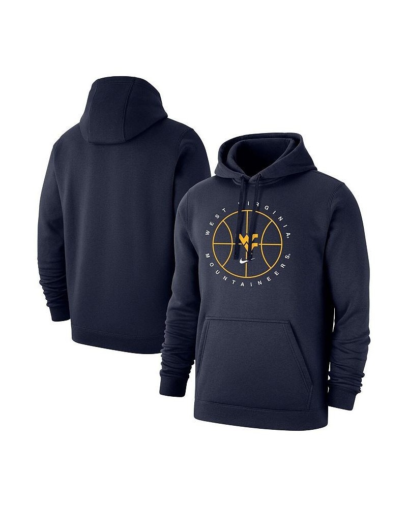 Men's Navy West Virginia Mountaineers Basketball Icon Club Fleece Pullover Hoodie $39.10 Sweatshirt