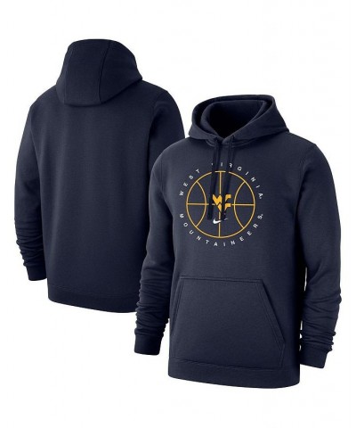 Men's Navy West Virginia Mountaineers Basketball Icon Club Fleece Pullover Hoodie $39.10 Sweatshirt