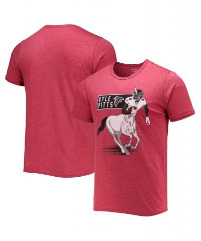 Men's Threads Kyle Pitts Red Atlanta Falcons Tri-Blend Unicorn Player T-shirt $25.48 T-Shirts