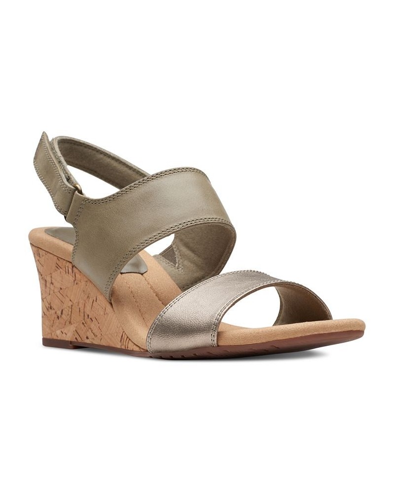 Women's Kyarra Faye Slingback Wedge Sandals Green $32.70 Shoes