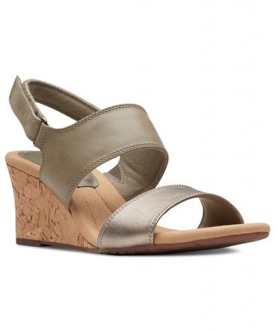 Women's Kyarra Faye Slingback Wedge Sandals Green $32.70 Shoes