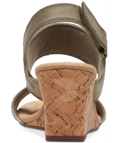 Women's Kyarra Faye Slingback Wedge Sandals Green $32.70 Shoes