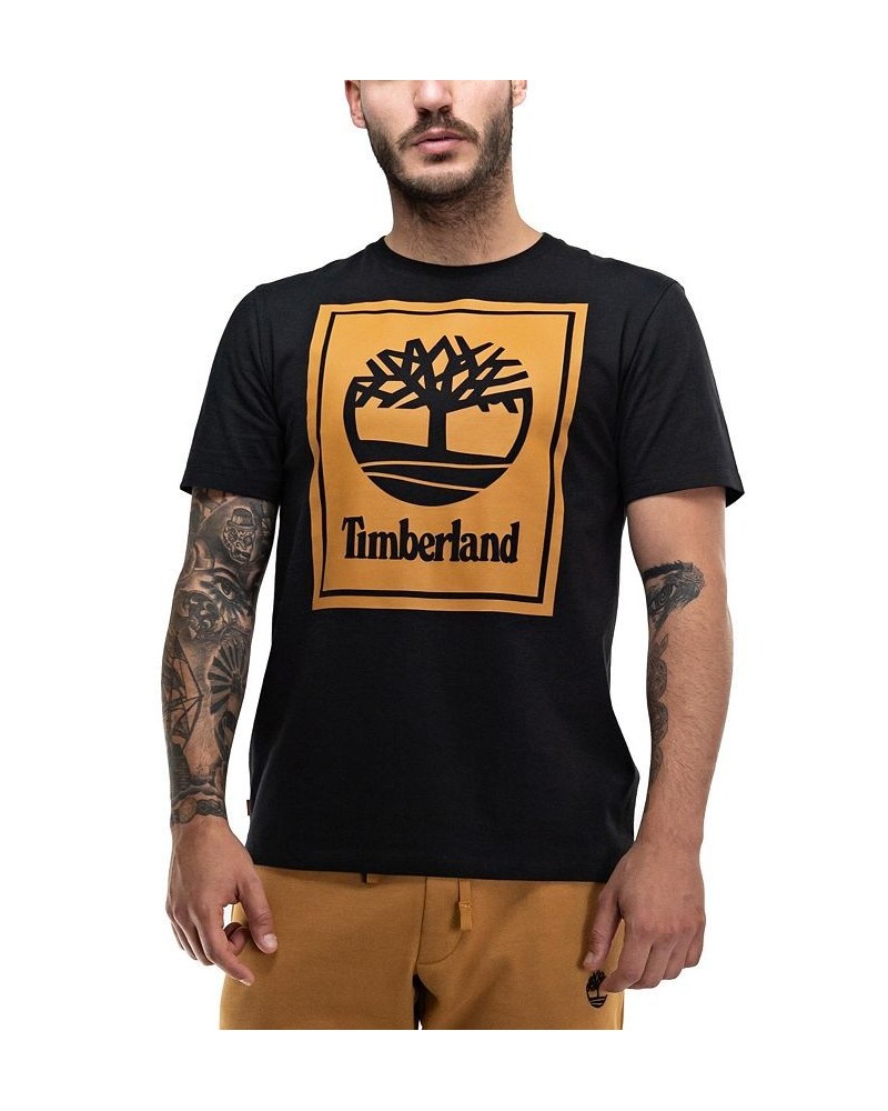 Men's Short Sleeve Stacked Logo Tee Black $19.38 T-Shirts