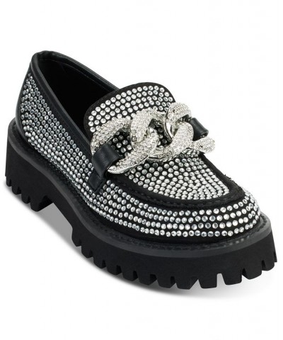 Women's Giana Slip-On Embellished Loafer Flats Gray $74.73 Shoes