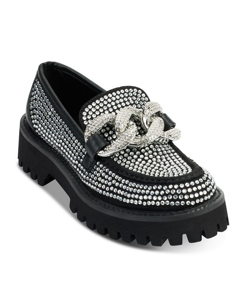 Women's Giana Slip-On Embellished Loafer Flats Gray $74.73 Shoes