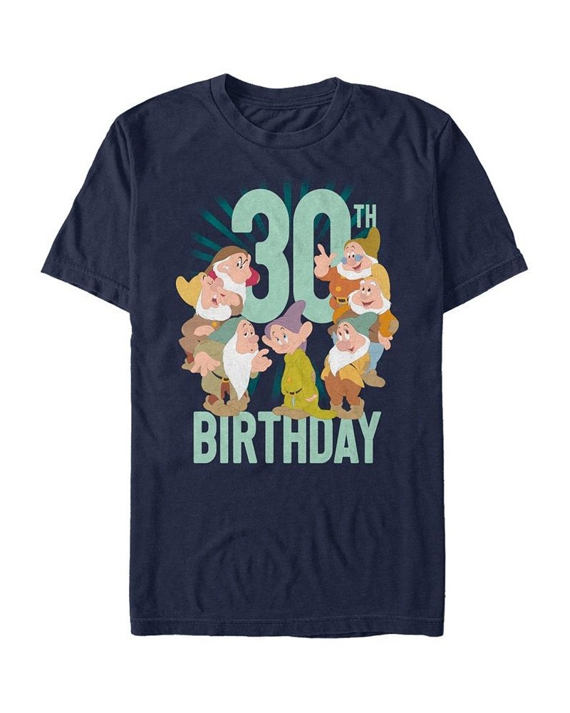 Men's Dwarves Thirty Birthday Short Sleeve Crew T-shirt Blue $18.54 T-Shirts