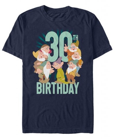 Men's Dwarves Thirty Birthday Short Sleeve Crew T-shirt Blue $18.54 T-Shirts