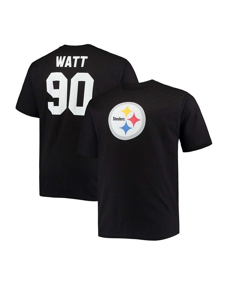 Men's Big and Tall T.J. Watt Black Pittsburgh Steelers Player Name Number T-shirt $24.18 T-Shirts