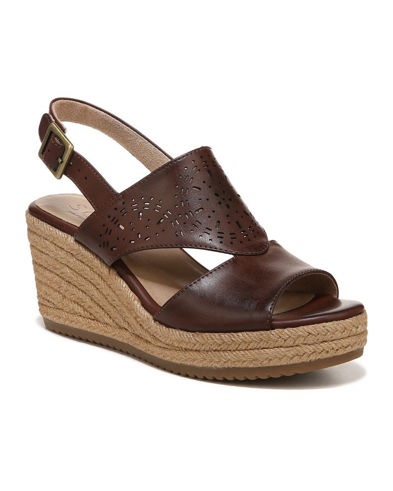 Ocean Slingback Wedge Sandals Brown $41.58 Shoes