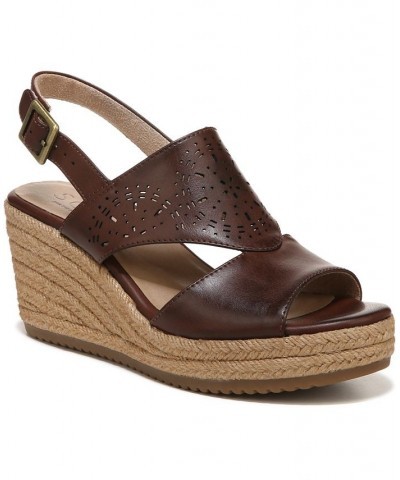 Ocean Slingback Wedge Sandals Brown $41.58 Shoes