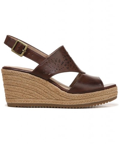 Ocean Slingback Wedge Sandals Brown $41.58 Shoes