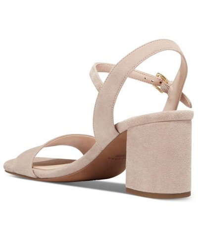 Women's Josie Block-Heel Sandals Tan/Beige $79.90 Shoes