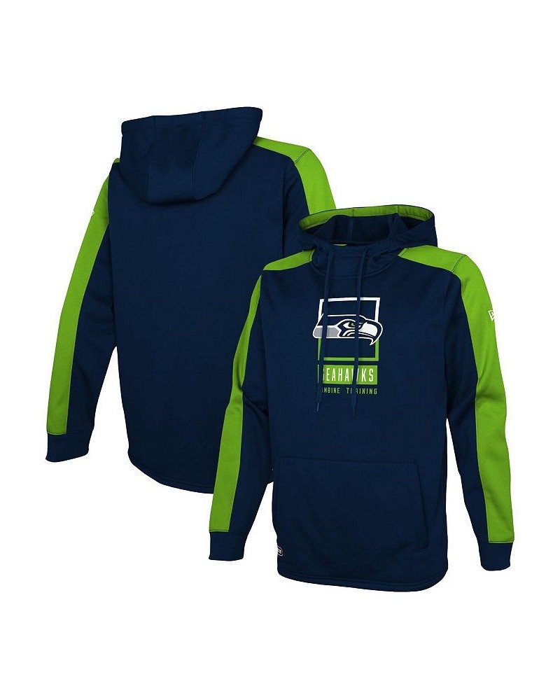 Men's College Navy Seattle Seahawks Combine Authentic Rise Pullover Hoodie $29.69 Sweatshirt