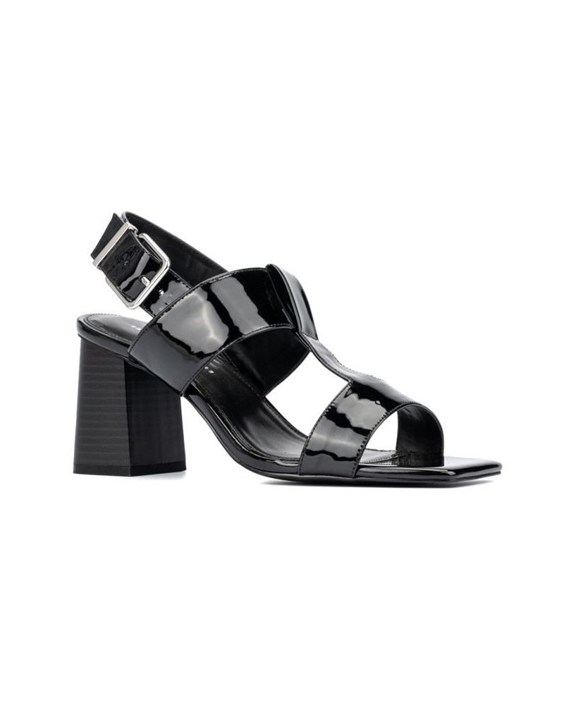 Women's Toni Wide Width Heels Sandals Black $43.18 Shoes