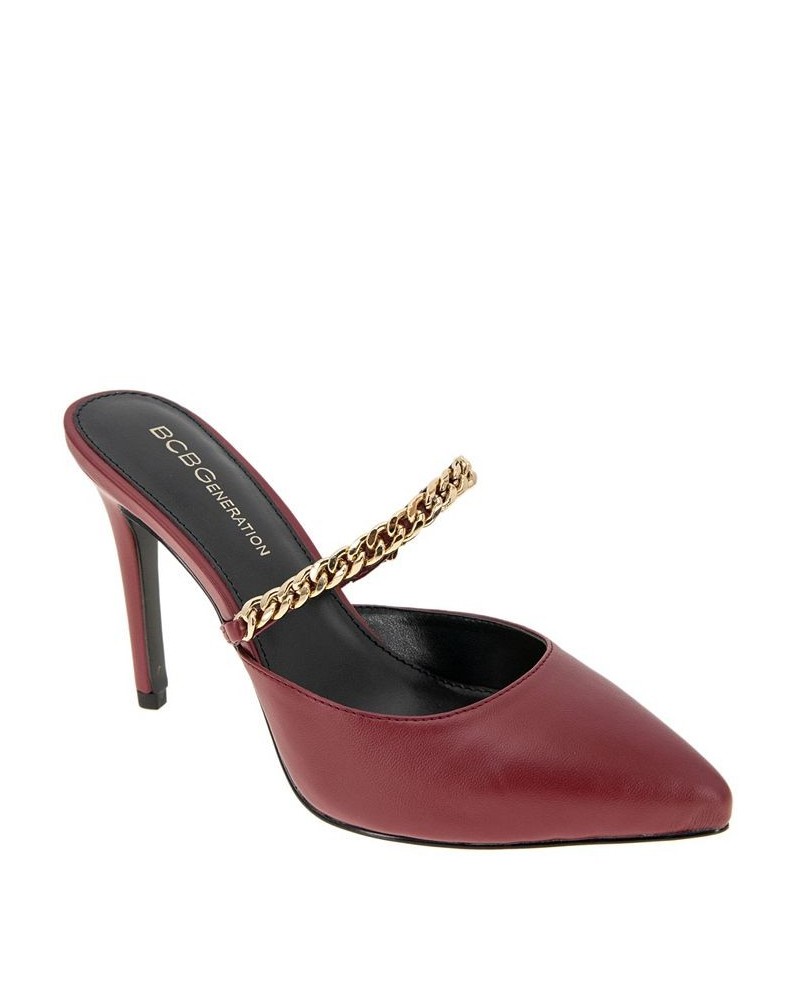 Women's Havinda-2 Chain Detail Pump Red $52.36 Shoes