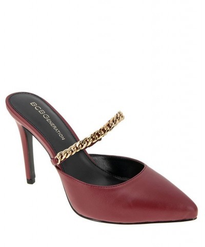 Women's Havinda-2 Chain Detail Pump Red $52.36 Shoes