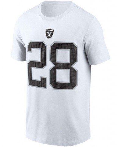 Men's Josh Jacobs White Las Vegas Raiders Name and Number T-shirt $21.99 T-Shirts