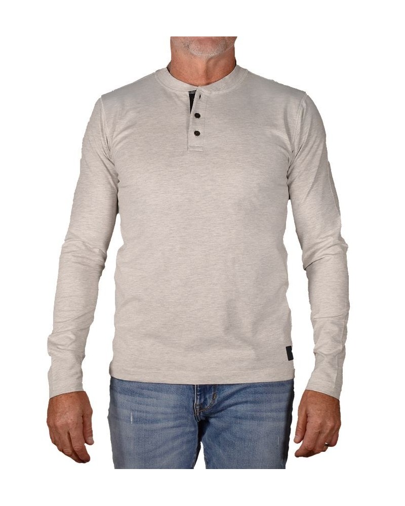 Men's Modern Fit Stretch Jersey Henley T-shirt Tan/Beige $29.70 T-Shirts