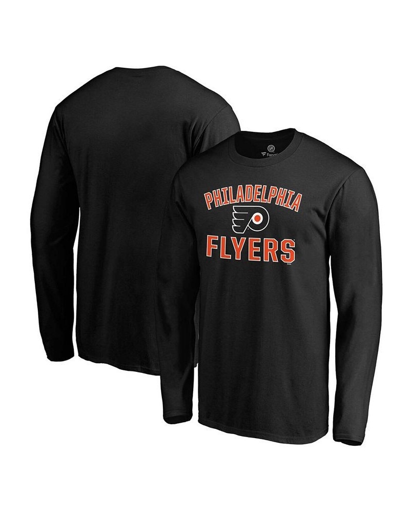 Men's Black Philadelphia Flyers Team Victory Arch Long Sleeve T-shirt $14.96 T-Shirts