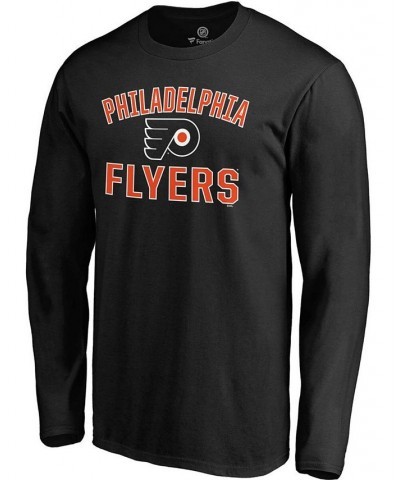 Men's Black Philadelphia Flyers Team Victory Arch Long Sleeve T-shirt $14.96 T-Shirts