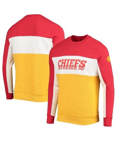 Men's Red and Gold Kansas City Chiefs Color Block Pullover Sweatshirt $37.50 Sweatshirt